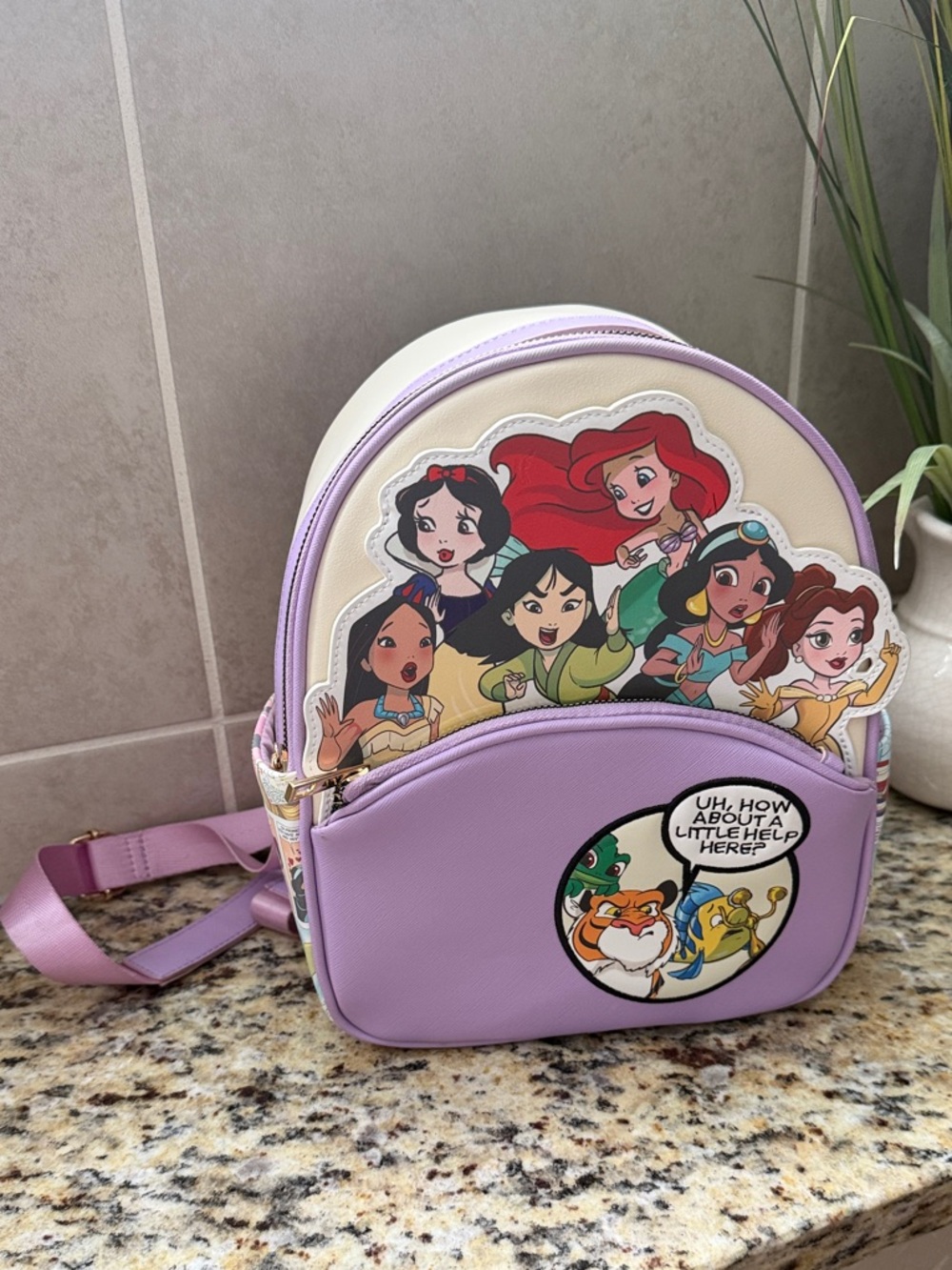Bioworld Lavender Disney Princess Patch Mini Backpack